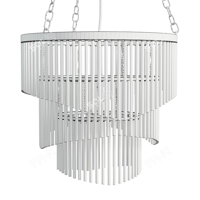 Rustic Earth-Tier Chandelier 3D model image 6