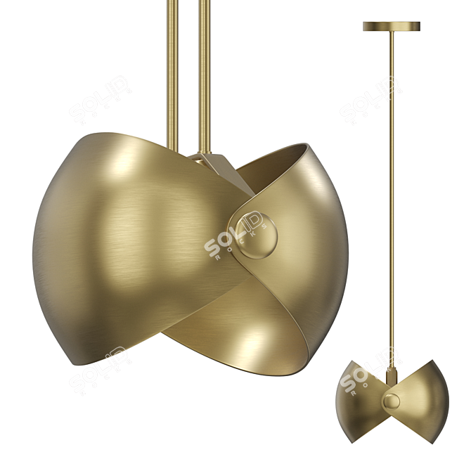 Futuristic Metal Sphere Lamp 3D model image 1