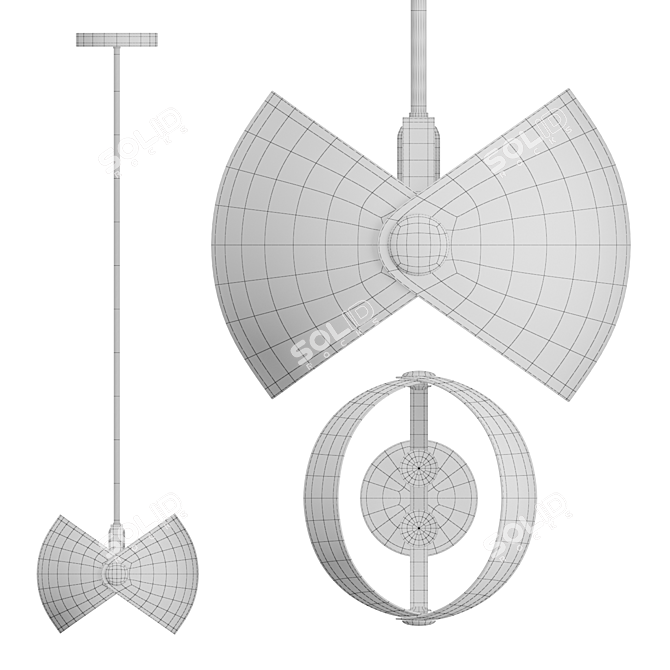 Futuristic Metal Sphere Lamp 3D model image 4