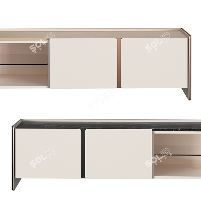 Modern TV Stand Havasu: Praddy Collection NATUR 3D model image 2