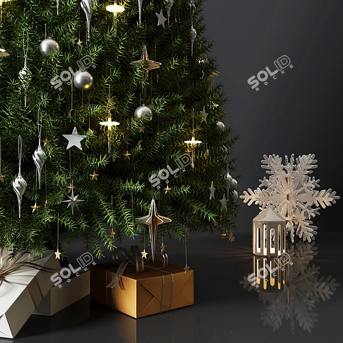 Festive Christmas Decor Set 3D model image 4