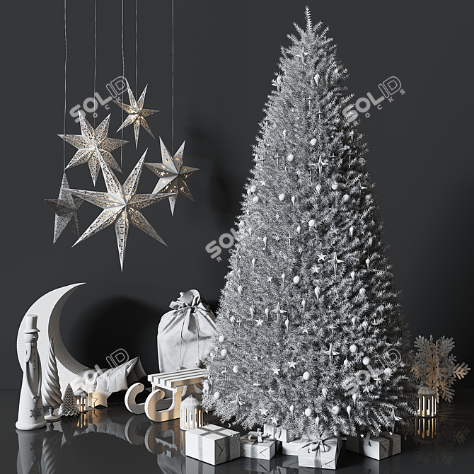 Festive Christmas Decor Set 3D model image 5