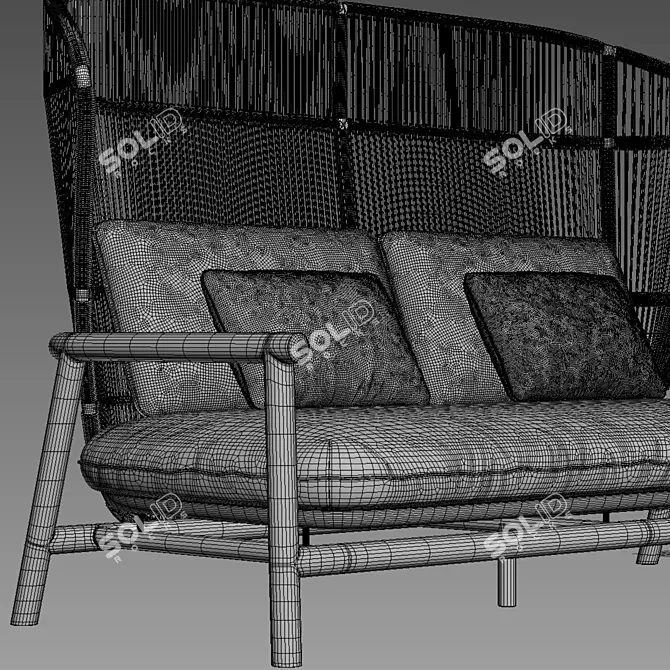 Gloster Fern High Back Sofa 3D model image 6