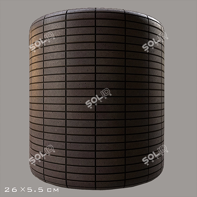 Sleek Black Granite Bricks 3D model image 3