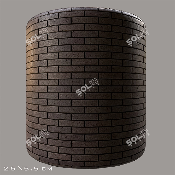 Sleek Black Granite Bricks 3D model image 4
