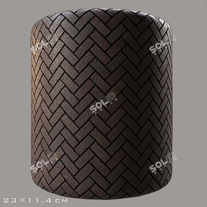 Sleek Black Granite Bricks 3D model image 5