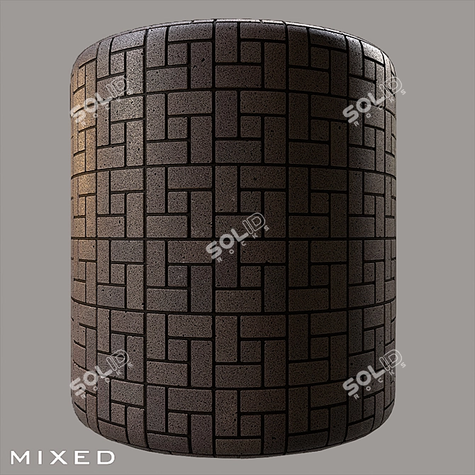 Black Granite Brick: Modern Elegance 3D model image 5