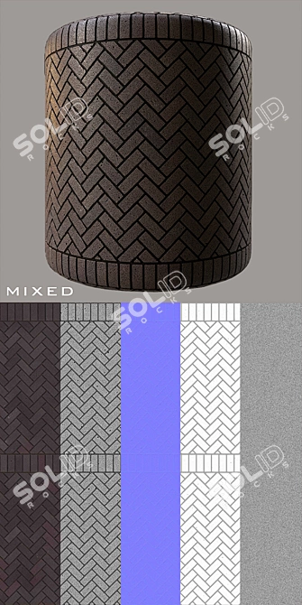 Black Granite Brick: Modern Elegance 3D model image 8