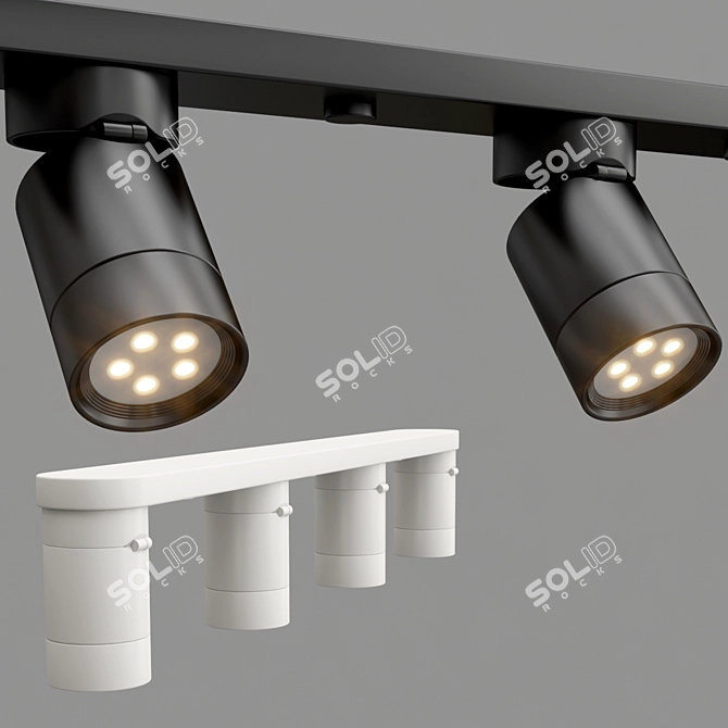 Modern Anthracite Ceiling Lamp 3D model image 2