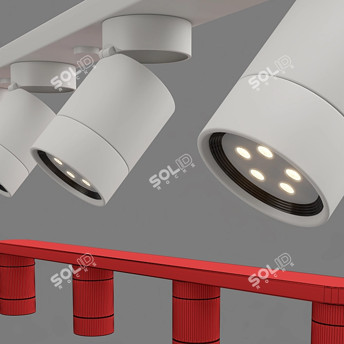 Modern Anthracite Ceiling Lamp 3D model image 3