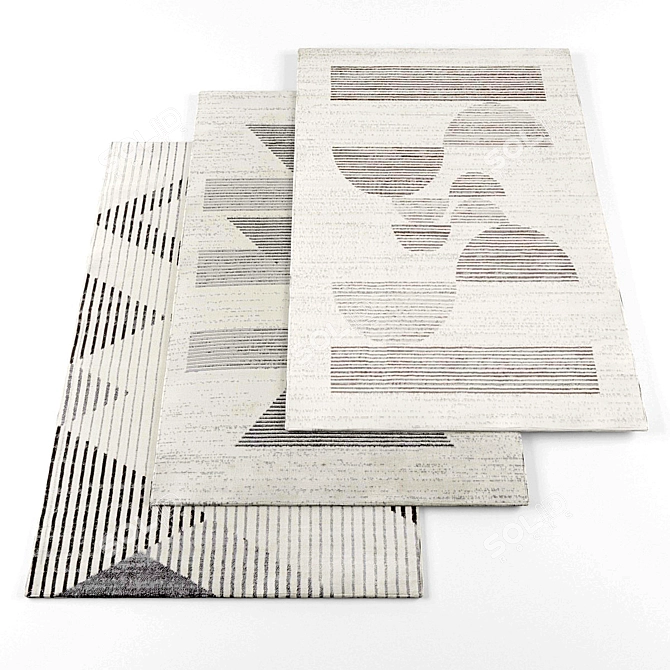 Premium Rugs: Modern Design Set 3D model image 1