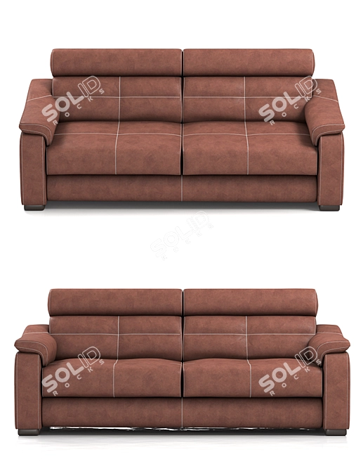 Sleek Comfort Sofa 3D model image 2