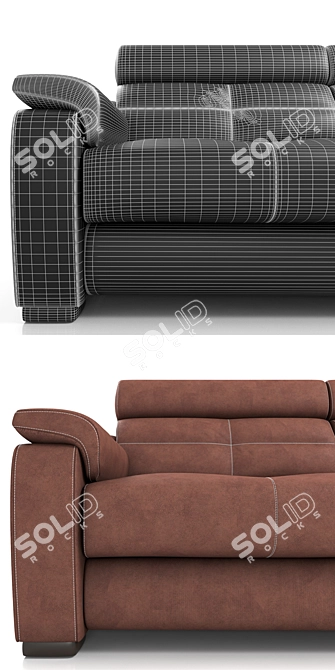 Sleek Comfort Sofa 3D model image 6