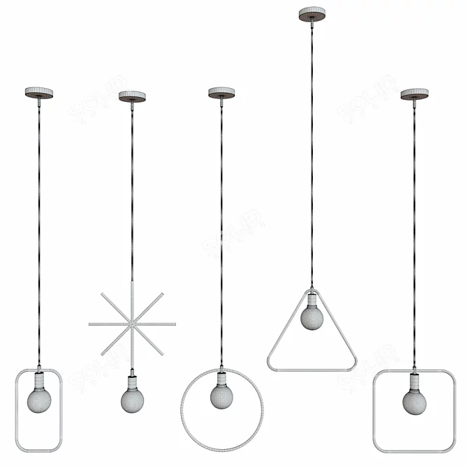 Korean Pendant Ceiling Lights: Elegant and Modern 3D model image 2