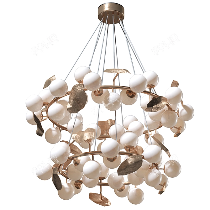 Golden Branch Suspension Lamp 3D model image 1