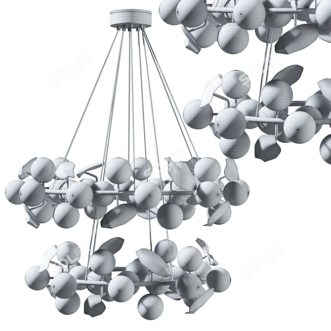 Golden Branch Suspension Lamp 3D model image 3