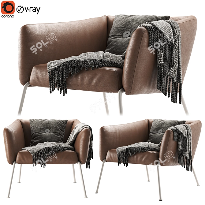 Nikos Low Armchair - Contemporary Comfort for Your Space. 3D model image 1