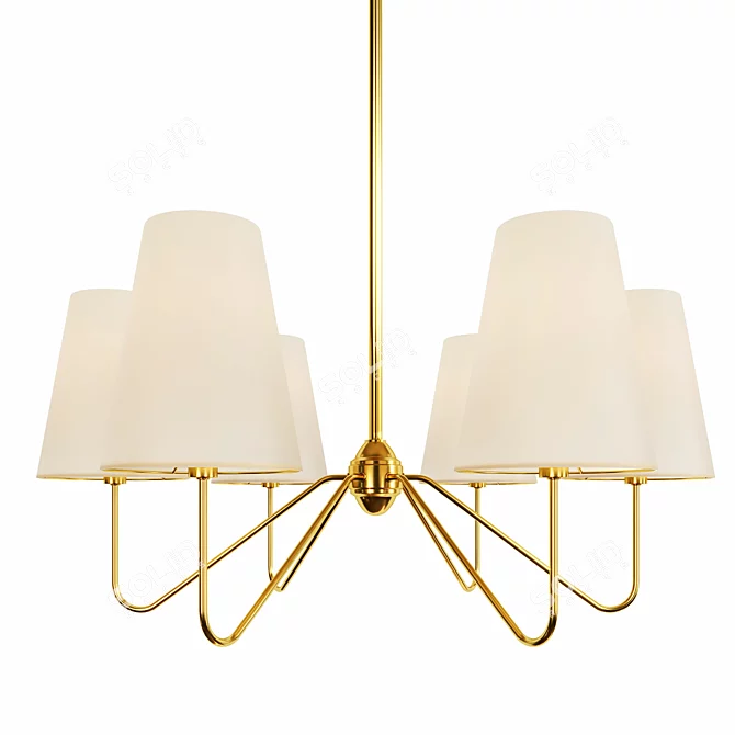 Berkshire Arm Chandelier: Elegant Illumination 3D model image 1