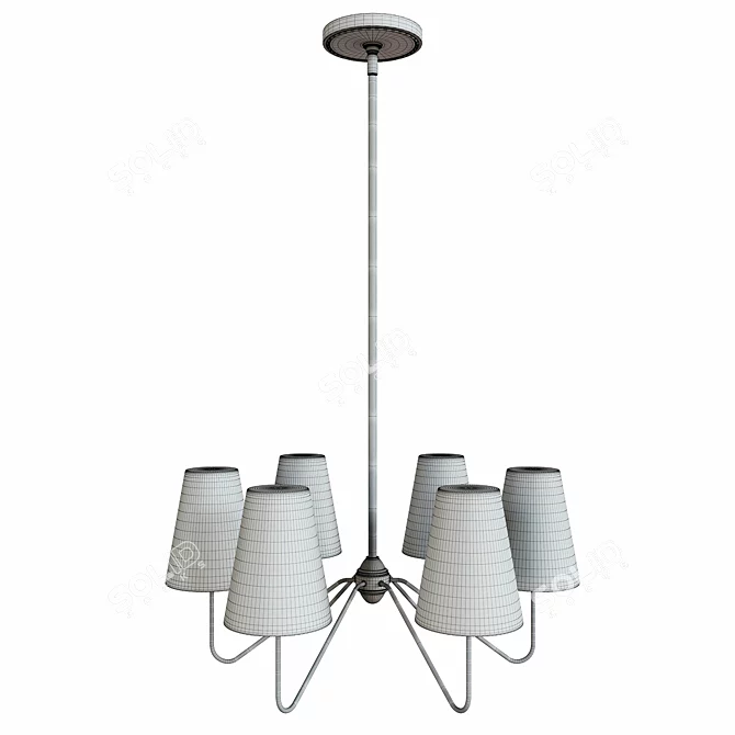 Berkshire Arm Chandelier: Elegant Illumination 3D model image 3