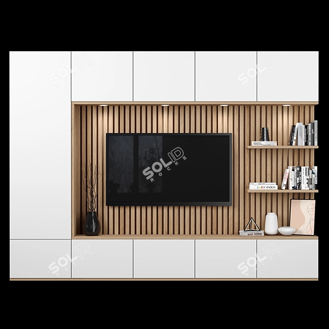 Sleek TV Wall 078: Transform Your Space 3D model image 1