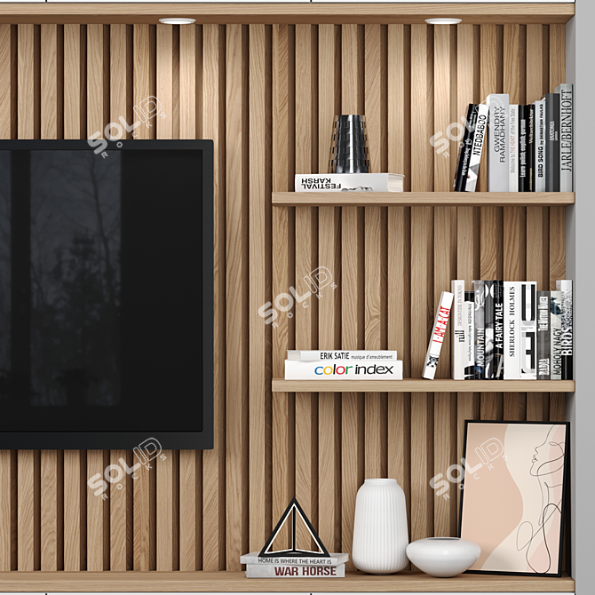 Sleek TV Wall 078: Transform Your Space 3D model image 2
