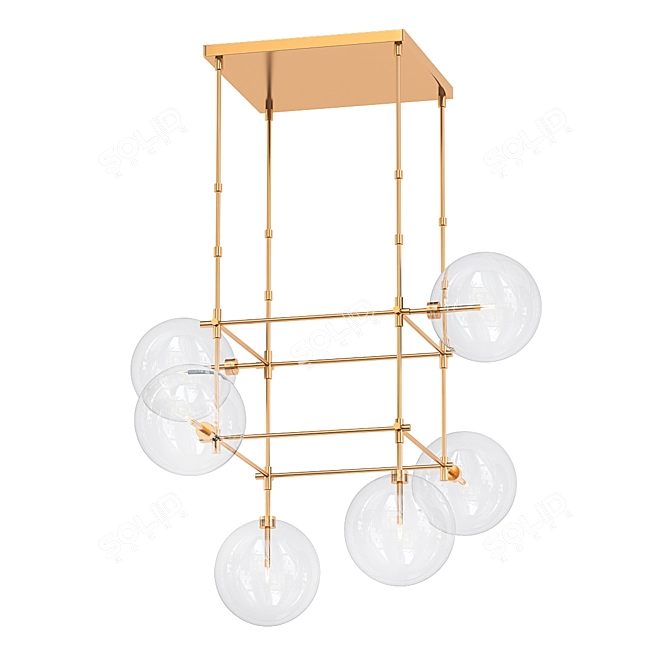 Luxury Brass Soap Chandelier 3D model image 1