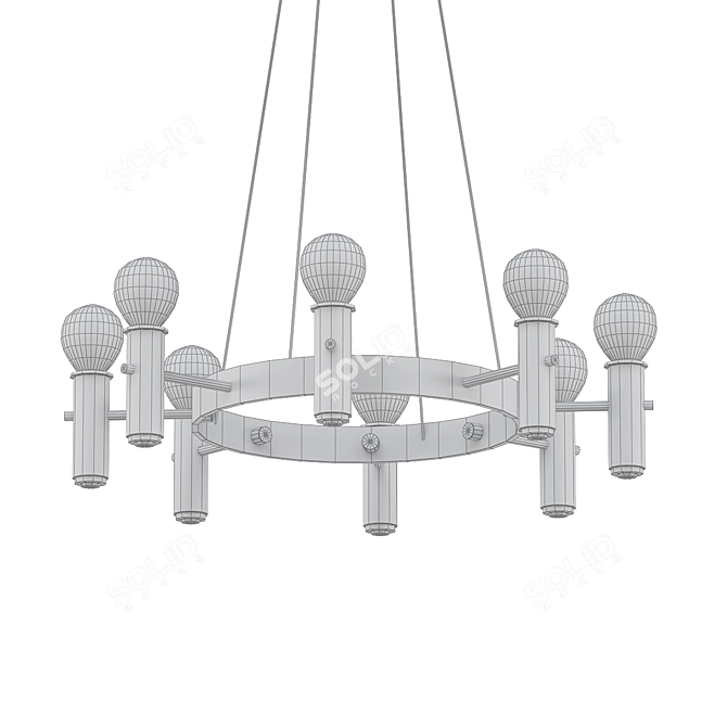 Swedish Brass Chandelier 3D model image 2