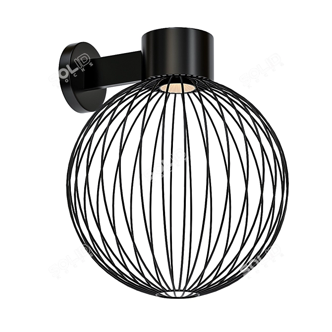 Sultan 14" Black LED Outdoor Wall Light 3D model image 1