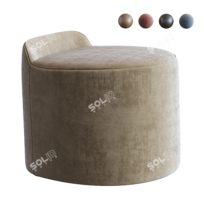 Luscious Red Leather Pouf 3D model image 1