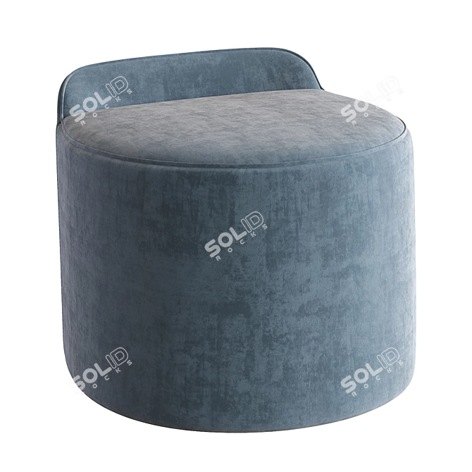 Luscious Red Leather Pouf 3D model image 5