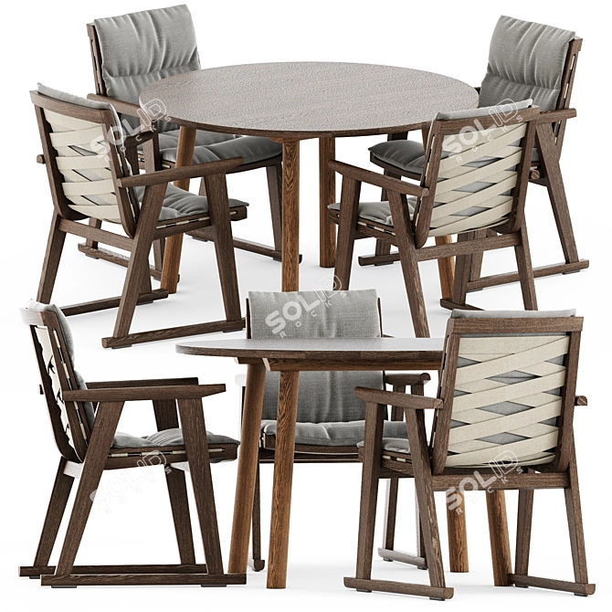 Stylish Outdoor Seating: Gio Chairs & Taro Table 3D model image 1