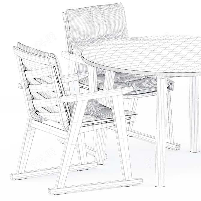 Stylish Outdoor Seating: Gio Chairs & Taro Table 3D model image 5