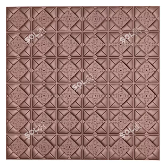 Sleek Leather 3D Wall Panel 3D model image 1