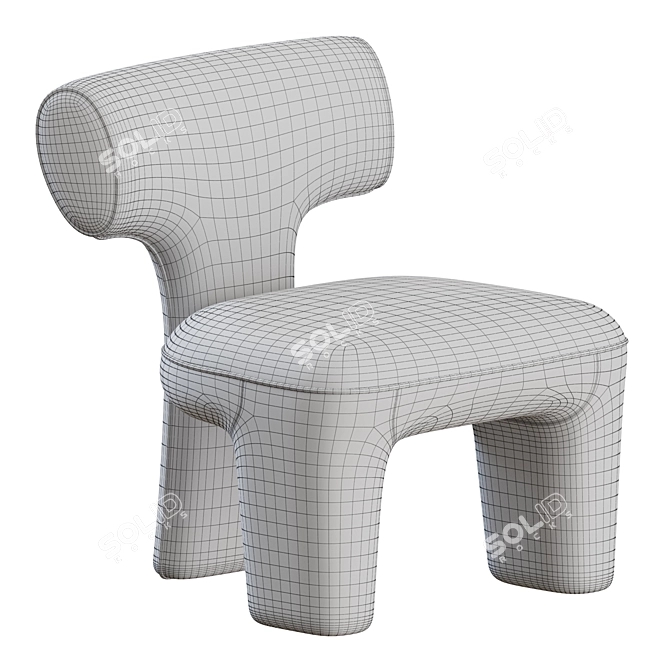 Boucle Litho Armchair: French Designer Elegance 3D model image 3