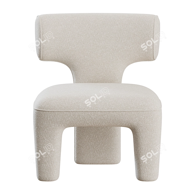 Boucle Litho Armchair: French Designer Elegance 3D model image 7