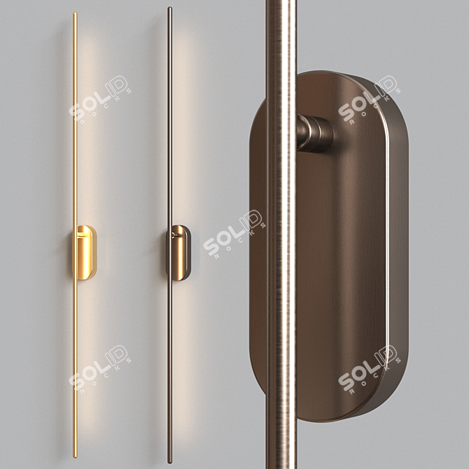 Nordic Gold LED Wall Lamp 3D model image 2