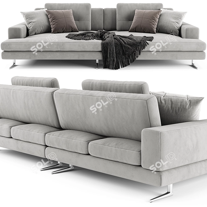 Blanche Ermes Compositions B: Elegant and Versatile Sofas 3D model image 3