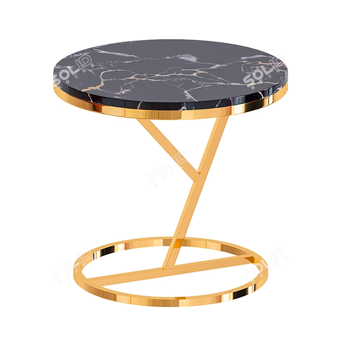 Elegant Marble Top Metal Table 3D model image 1