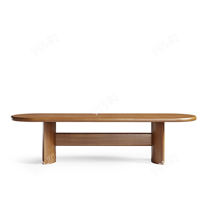 Samurai ST 01 - Stylish Wood Table 3D model image 5