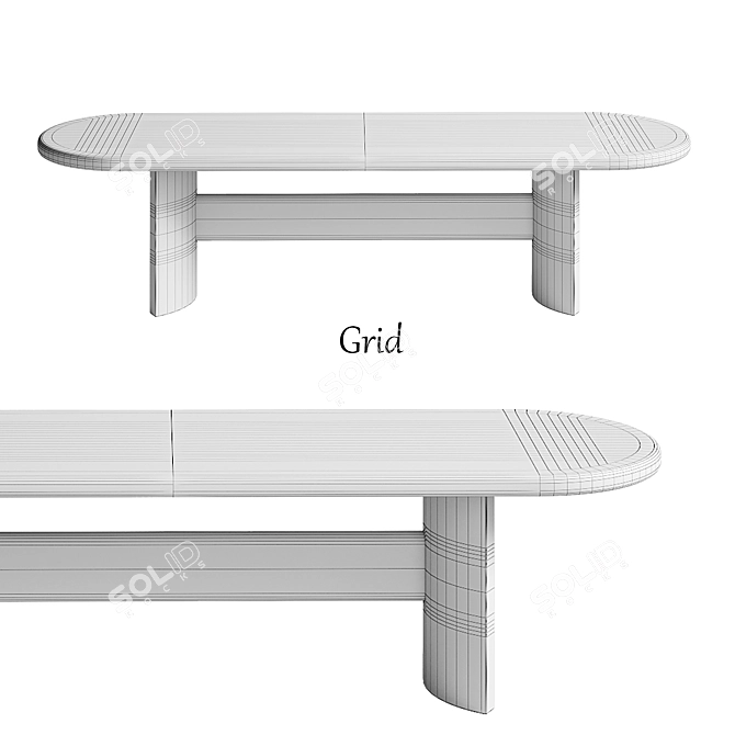 Samurai ST 01 - Stylish Wood Table 3D model image 7