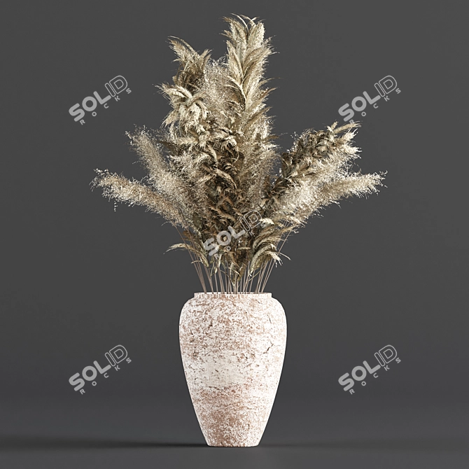 Pampas Paradise: 11 Indoor Plants in Concrete Pots 3D model image 3