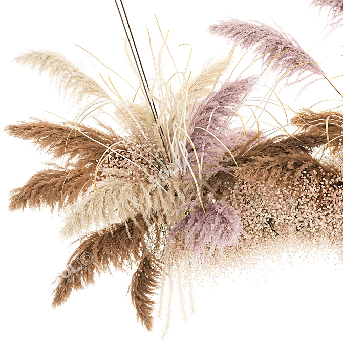 Reed Bouquet 200: Elegant Dry Flower Decor 3D model image 2