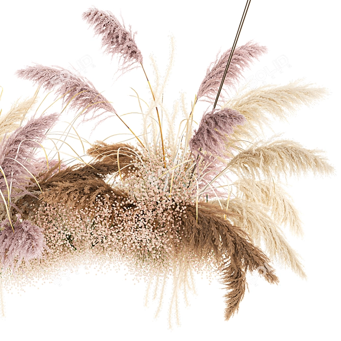 Reed Bouquet 200: Elegant Dry Flower Decor 3D model image 5