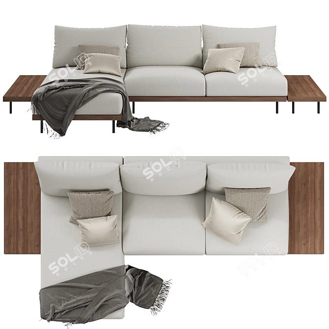 Modern Zita Corner Sofa Set 3D model image 2