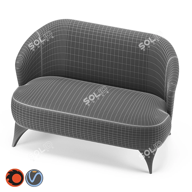 1950 Atmosfera Sofa: Italian Elegance by Vibieffe 3D model image 2