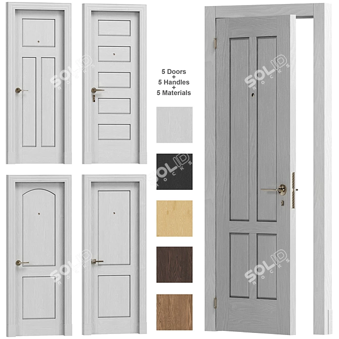 Versatile Interiors: 5 Inspiring Door Designs 3D model image 1