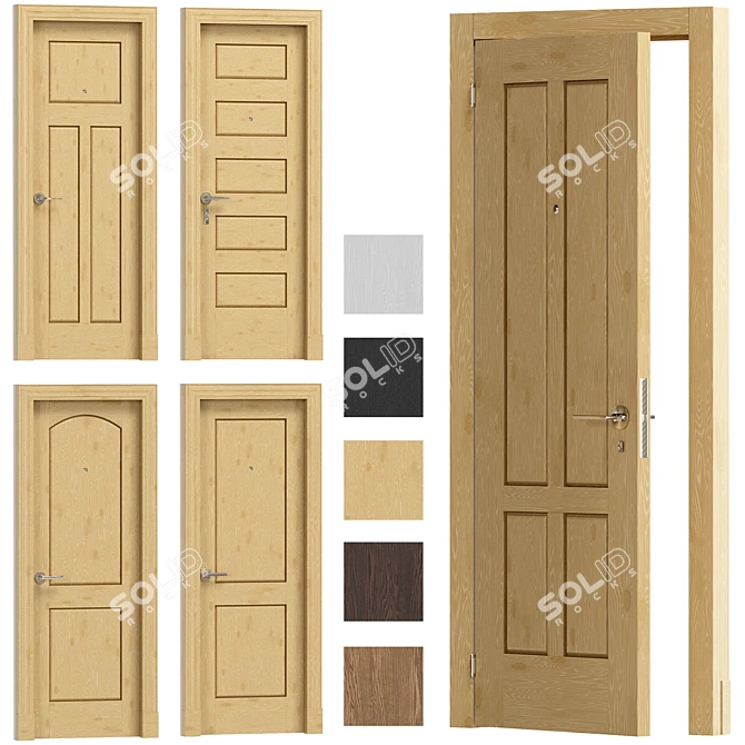 Versatile Interiors: 5 Inspiring Door Designs 3D model image 3