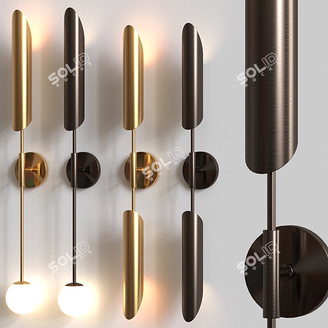 Modern Ion Wall Lamp - Stylish Lighting 3D model image 2