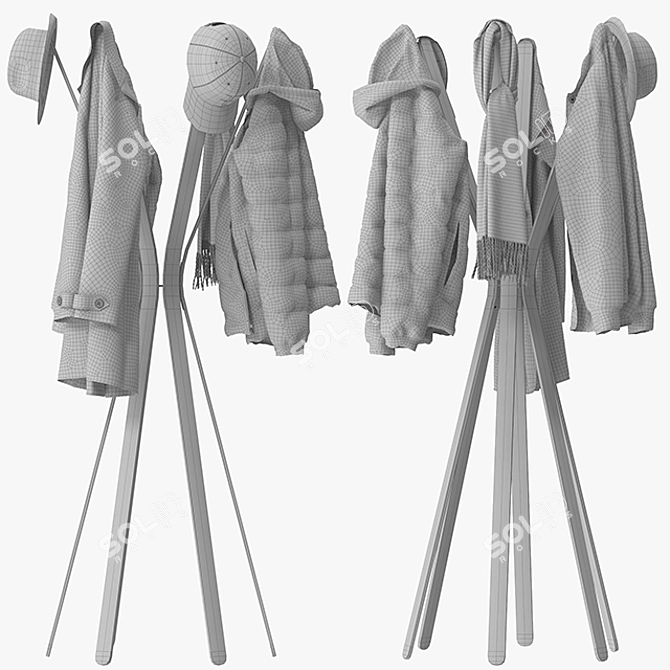 Sleek Milano Coat Stand: Stylish & Functional 3D model image 6
