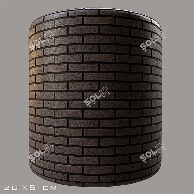 Sleek Ebony Granite Bricks 3D model image 3